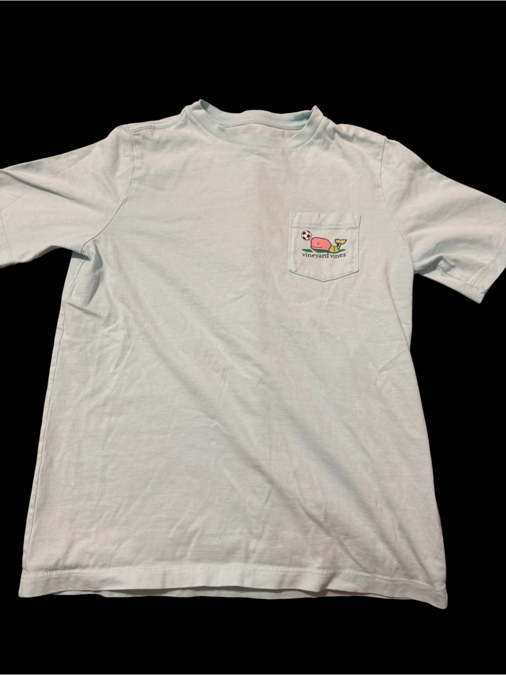 Vineyard Vines Light Mint Pocket Tee with Whale Patch